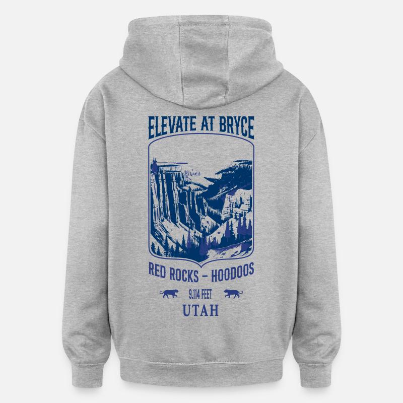 Elevate at Bryce - Navy - Sweat à capuche oversize unisexe - gris chiné