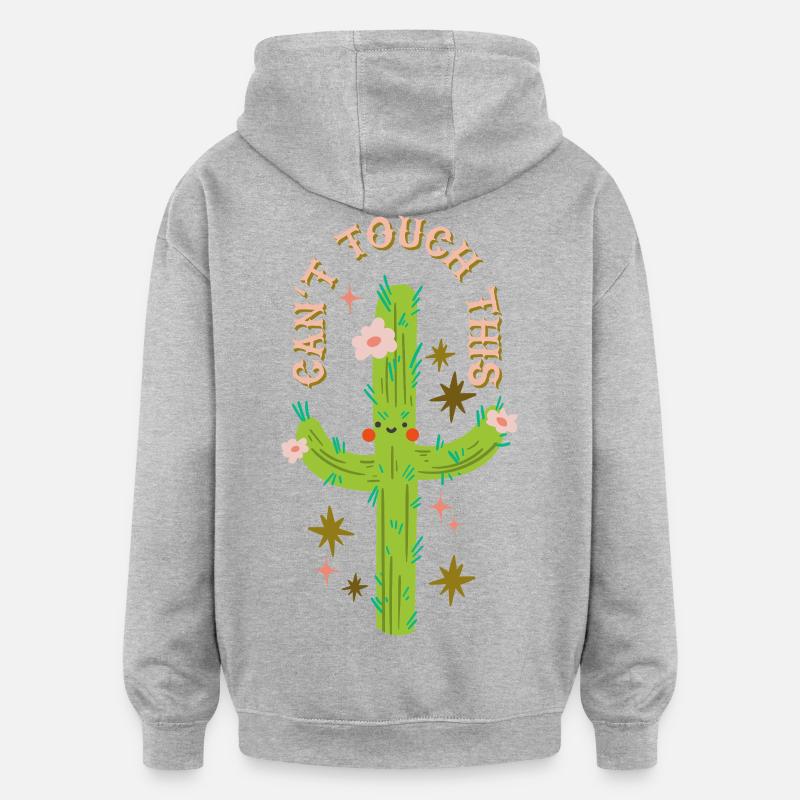 Can't touch this - Prickly cactus design - Oversized Unisex Hoodie - heather grey