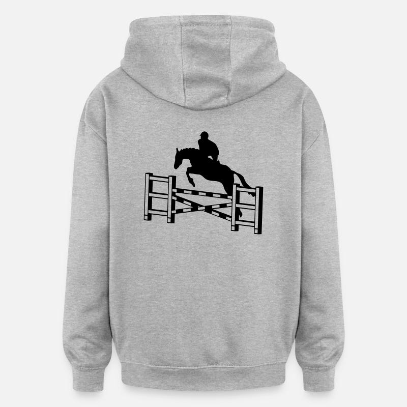 sauter de cheval obstacle_c1 - Sweat à capuche oversize unisexe - gris chiné