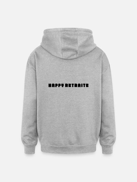 RETRAITE. RETRAITE. RETRAITEE. RETRAITE - Sweat à capuche oversize unisexe - gris chiné
