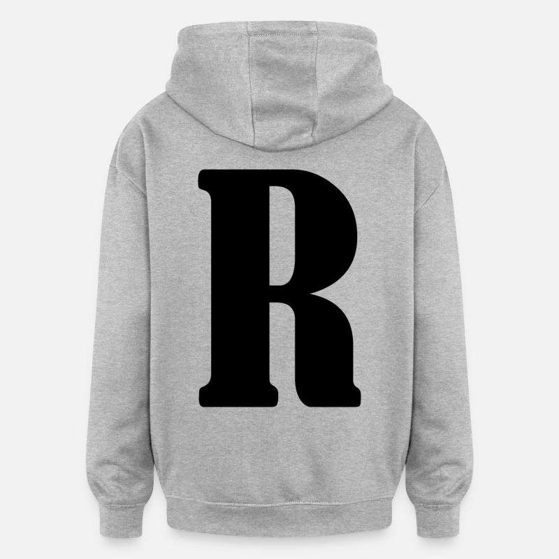 R - Sweat à capuche oversize unisexe - gris chiné