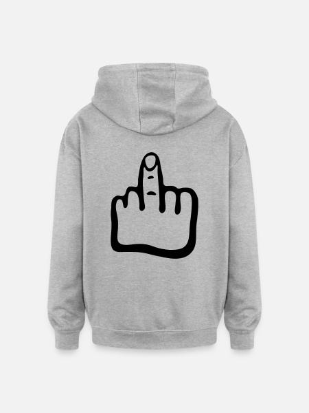 Hand, Finger g1 - Oversized Unisex Hoodie - Grau meliert