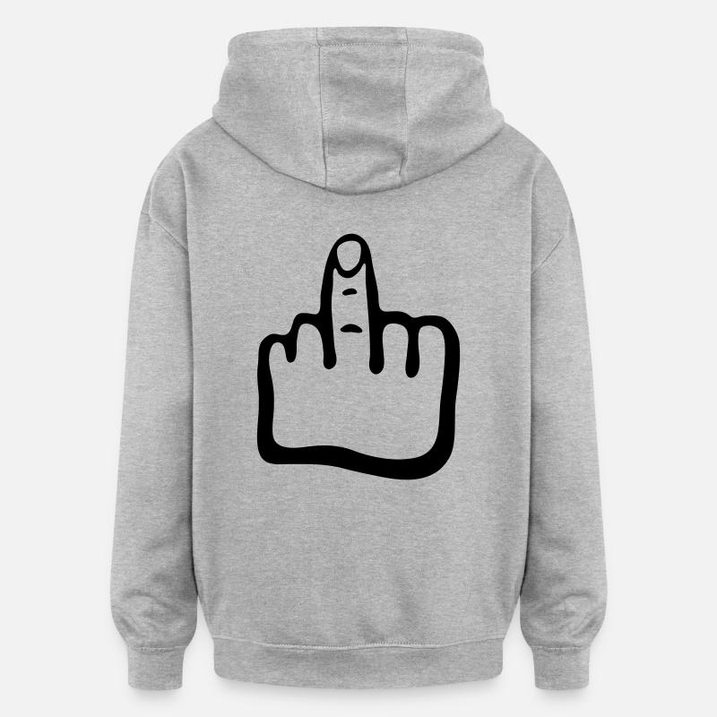 Hand, Finger g1 - Oversized Unisex Hoodie - Grau meliert