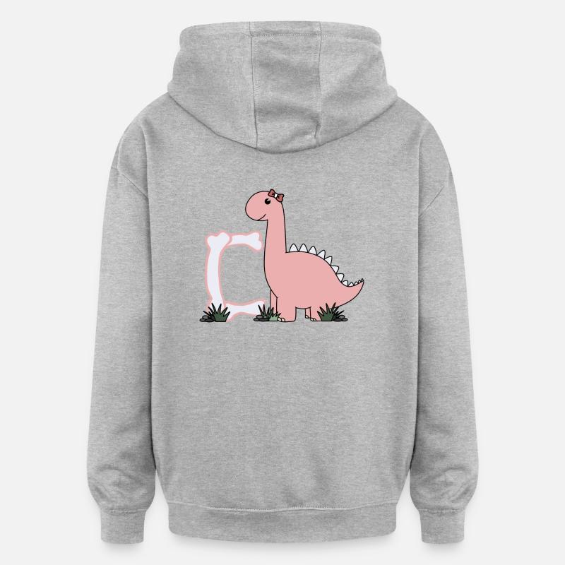 Buchstabe C - Oversized Unisex Hoodie - Grau meliert