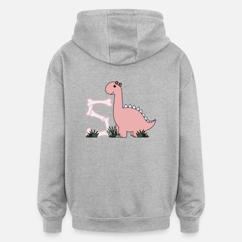 Lettre S - Sweat à capuche oversize unisexe - gris chiné