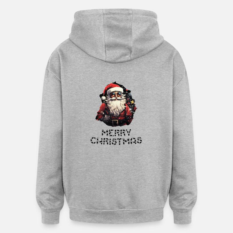 Père Noël - Marry Christmas - Sweat à capuche oversize unisexe - gris chiné