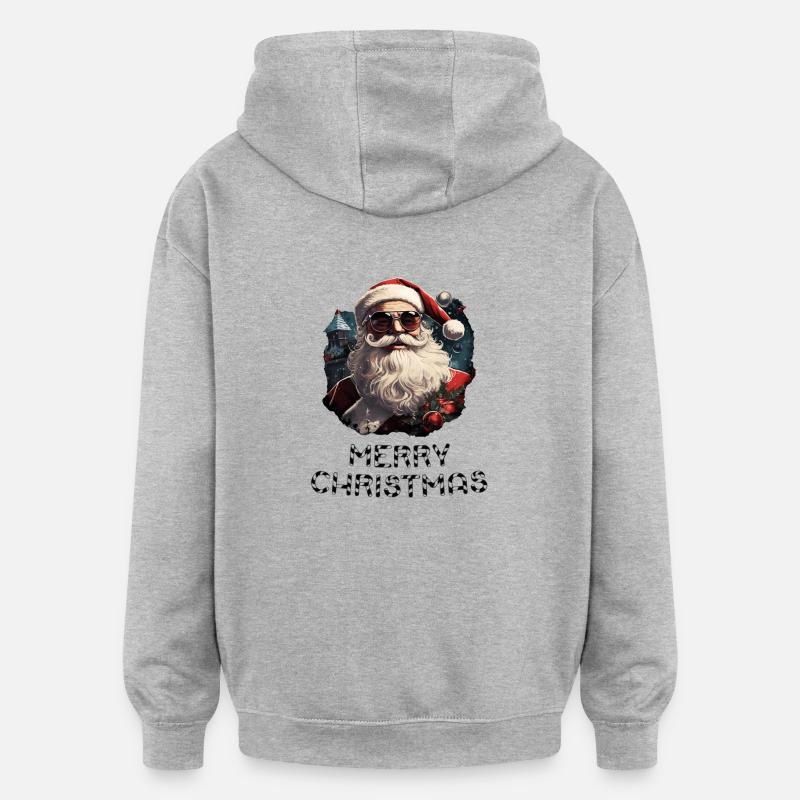 Père Noël - Marry Christmas - Sweat à capuche oversize unisexe - gris chiné