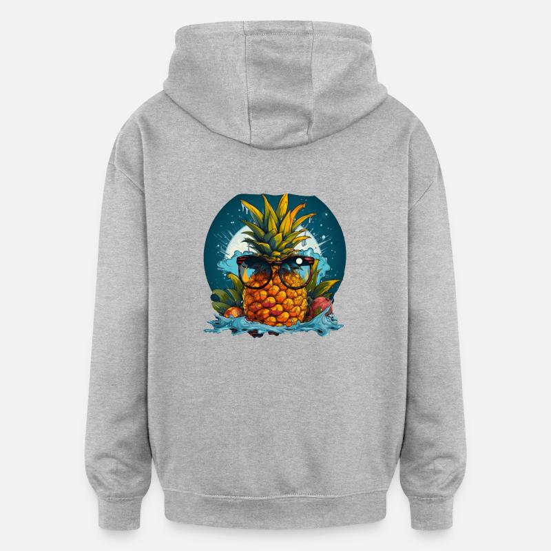 Ananas - Sweat à capuche oversize unisexe - gris chiné