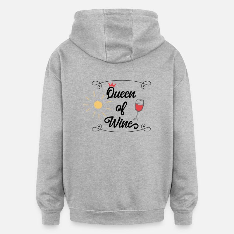 wein - Oversized Unisex Hoodie - Grau meliert