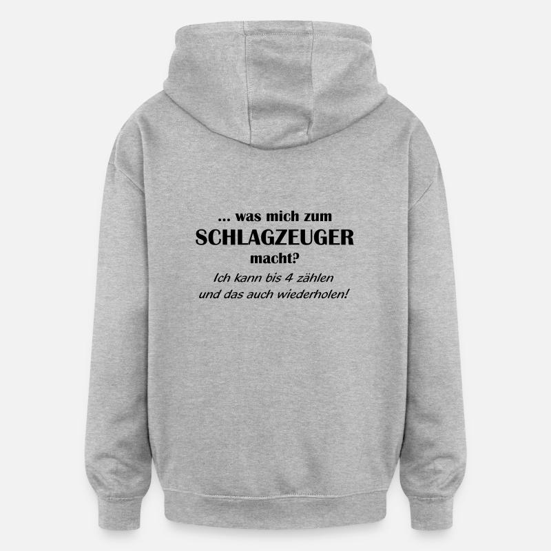 qualification de batteur 1farbig - Sweat à capuche oversize unisexe - gris chiné