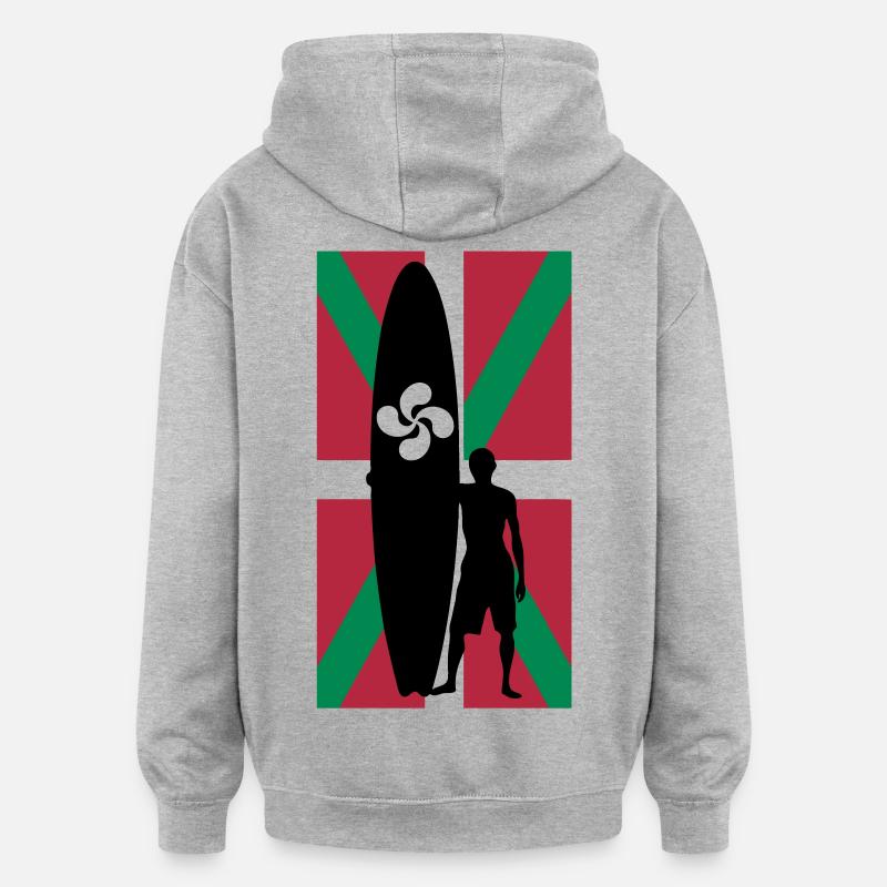Basque surfer - Oversized Unisex Hoodie - heather grey