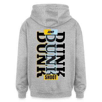 Jump Dunk Shoot - Oversized Unisex Hoodie - Grau meliert - Hinten - Noah (186cm)