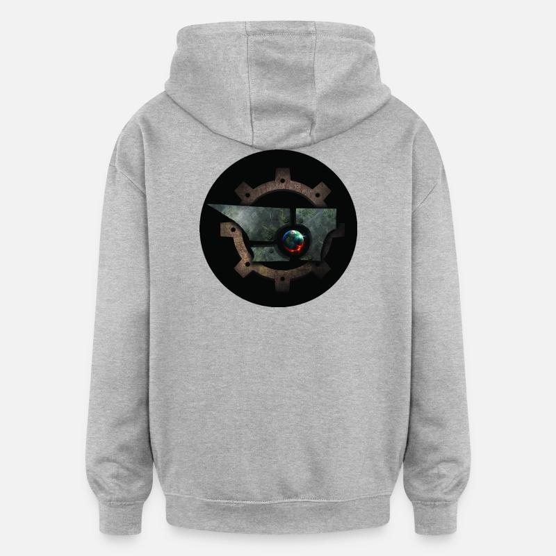 Logo GranFigo - Sweat à capuche oversize unisexe - gris chiné