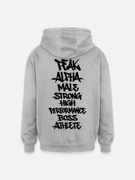 PEAK ATHLETE - Oversized Unisex Hoodie - Grau meliert