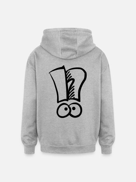 Exclamation mark question mark - Oversized Unisex Hoodie - heather grey