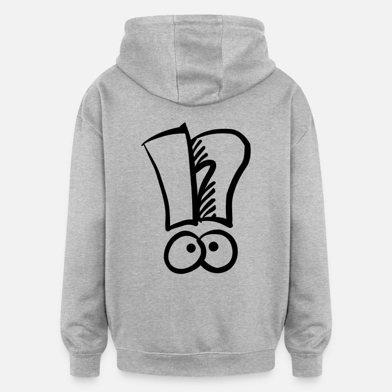 Exclamation mark question mark - Oversized Unisex Hoodie - heather grey