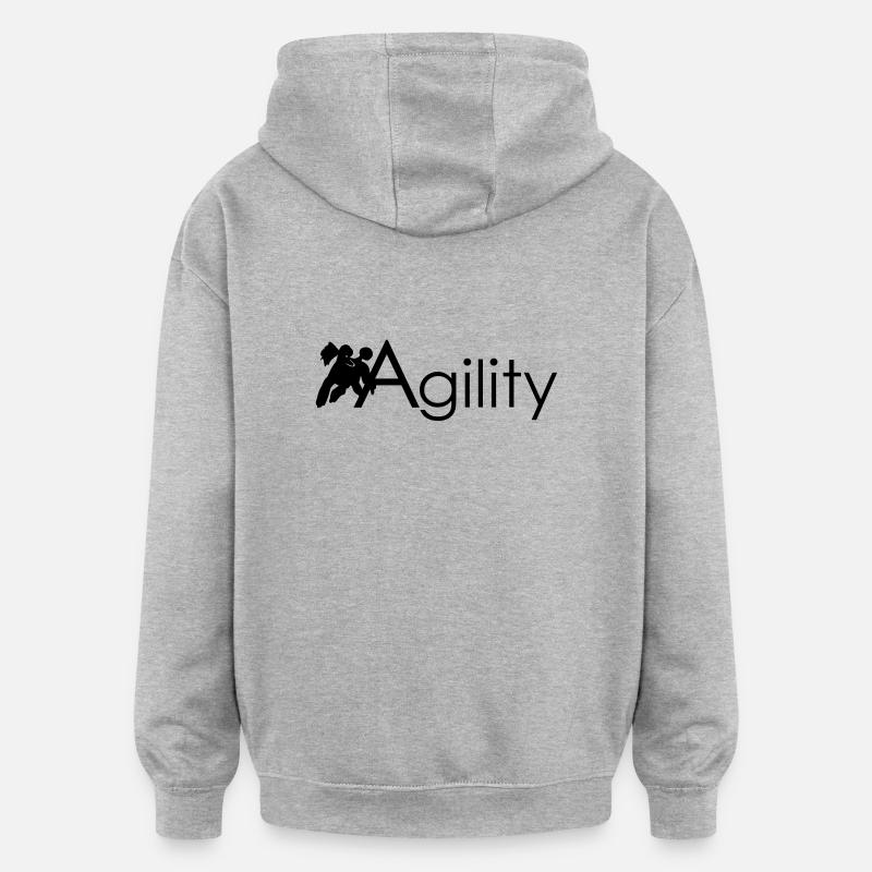 Agility - Sweat à capuche oversize unisexe - gris chiné