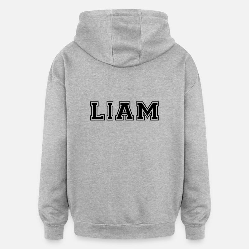 liam - Sweat à capuche oversize unisexe - gris chiné