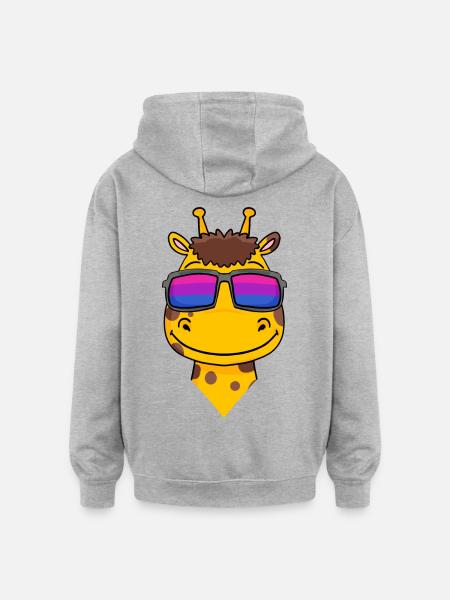 Bisexual Giraffe Gift - Oversized Unisex Hoodie - heather grey