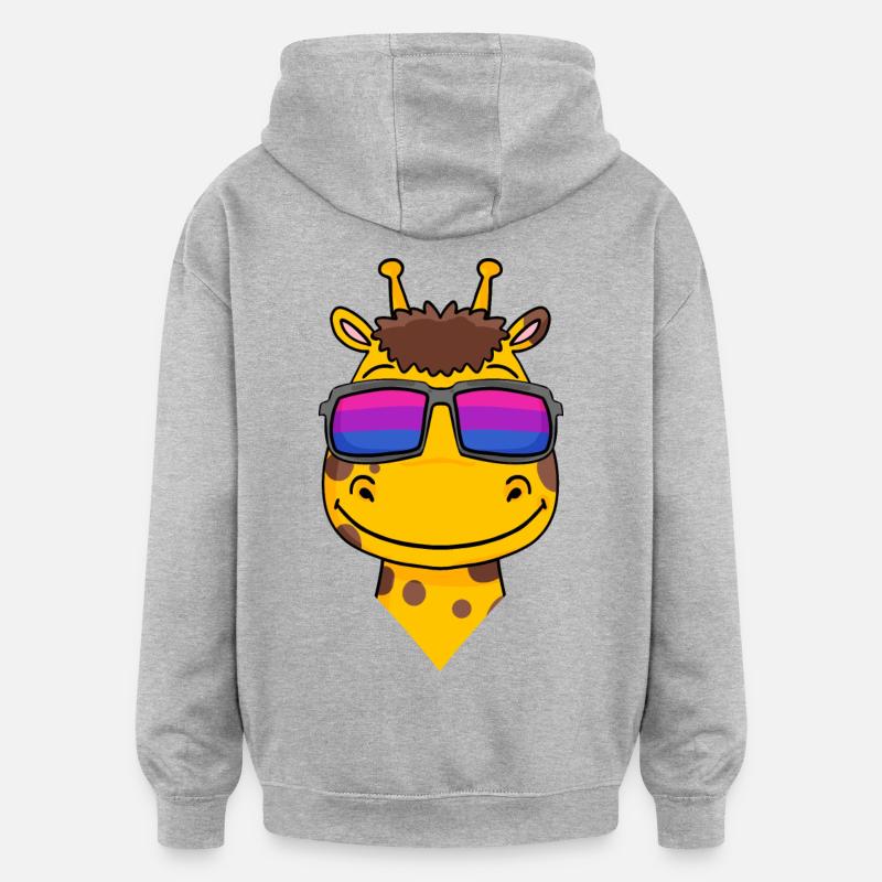 Cadeau de girafe bisexuelle - Sweat à capuche oversize unisexe - gris chiné