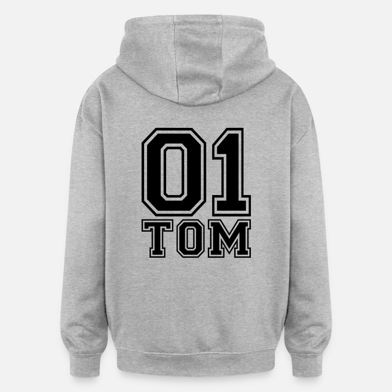Tom - Nom - Sweat à capuche oversize unisexe - gris chiné