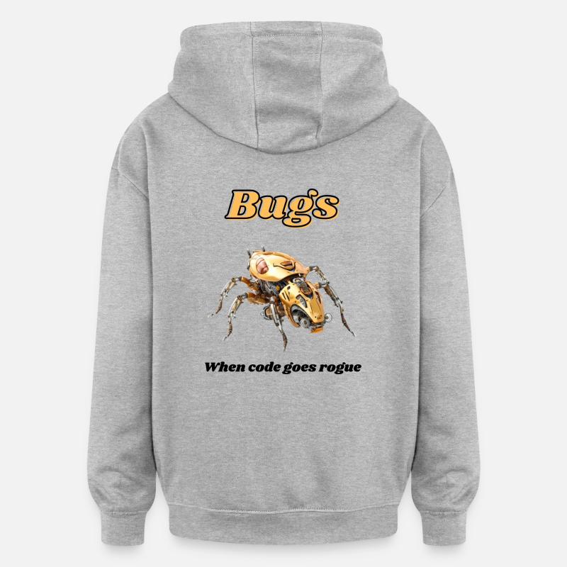 Insectes - Sweat à capuche oversize unisexe - gris chiné