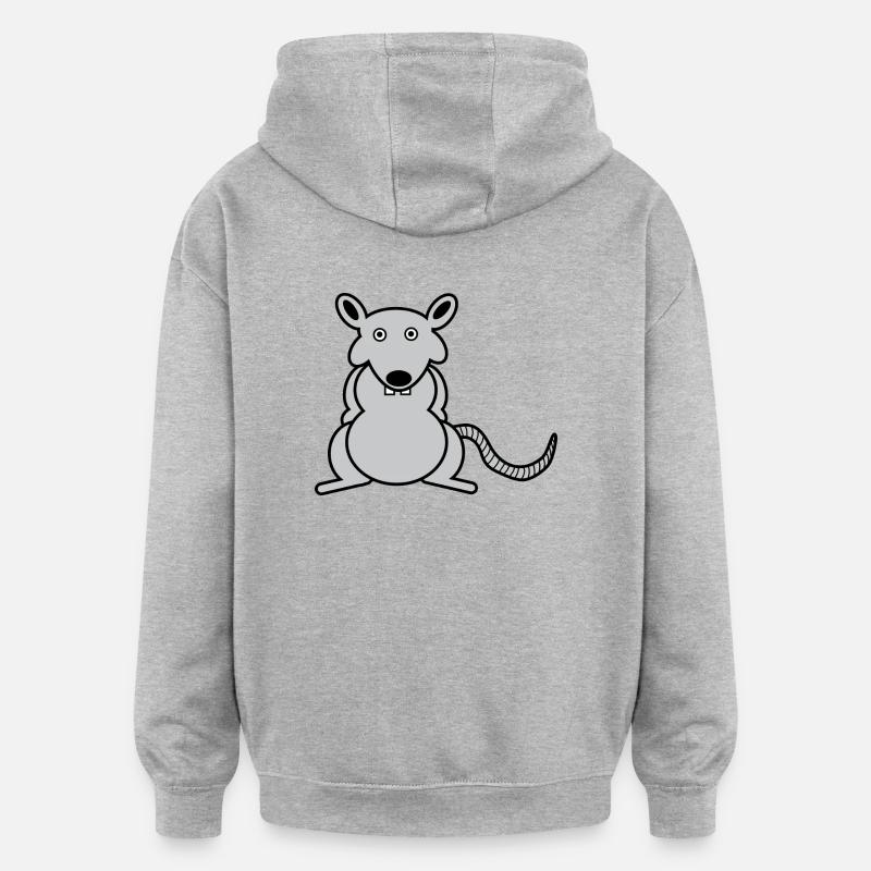 Rats - Sweat à capuche oversize unisexe - gris chiné