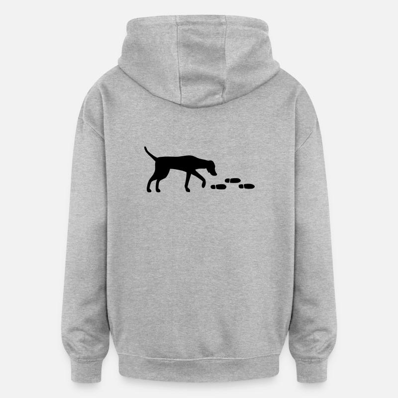 Viszla Mantrailer - Sweat à capuche oversize unisexe - gris chiné