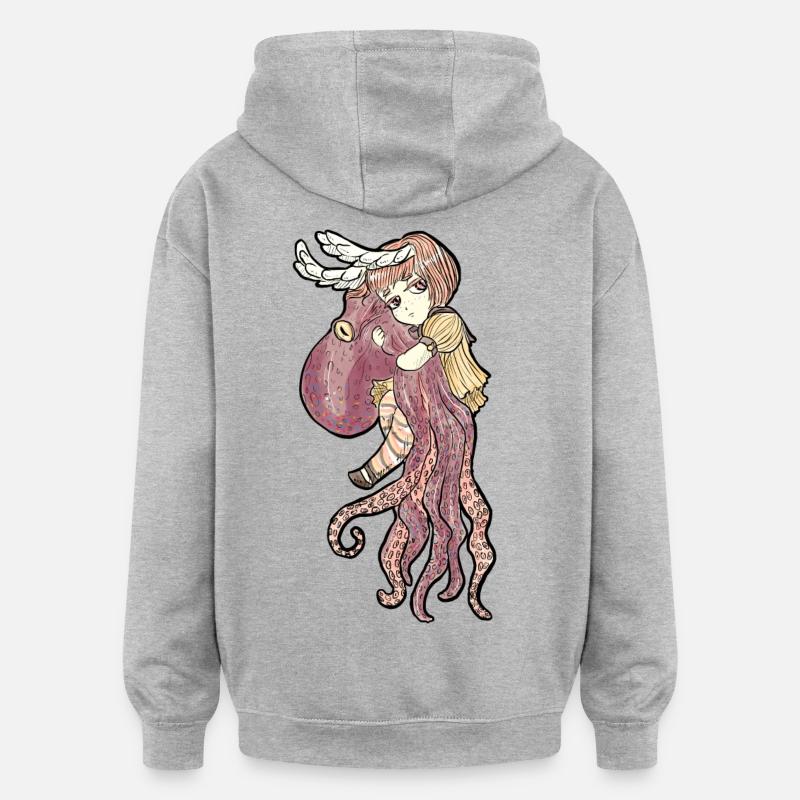 BFF - Sweat à capuche oversize unisexe - gris chiné