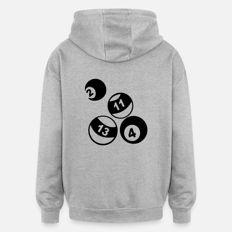 Billard - Sweat à capuche oversize unisexe - gris chiné