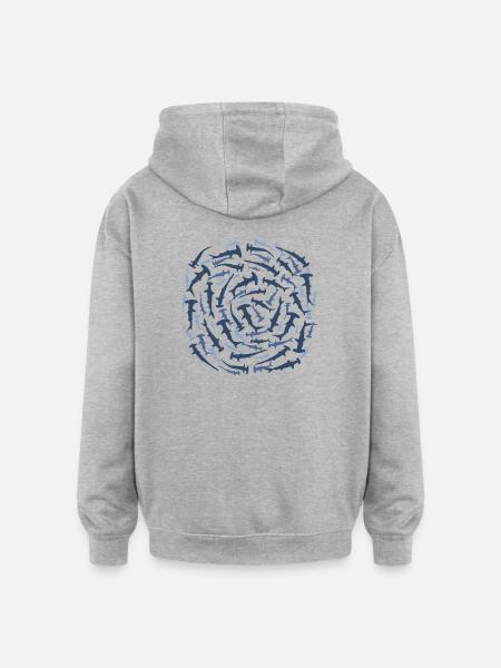 Hammerhaie Taucher - Oversized Unisex Hoodie - Grau meliert