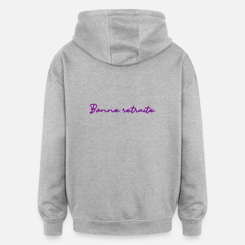 RETRAITE. RETRAITE. RETRAITEE. RETRAITE - Sweat à capuche oversize unisexe - gris chiné