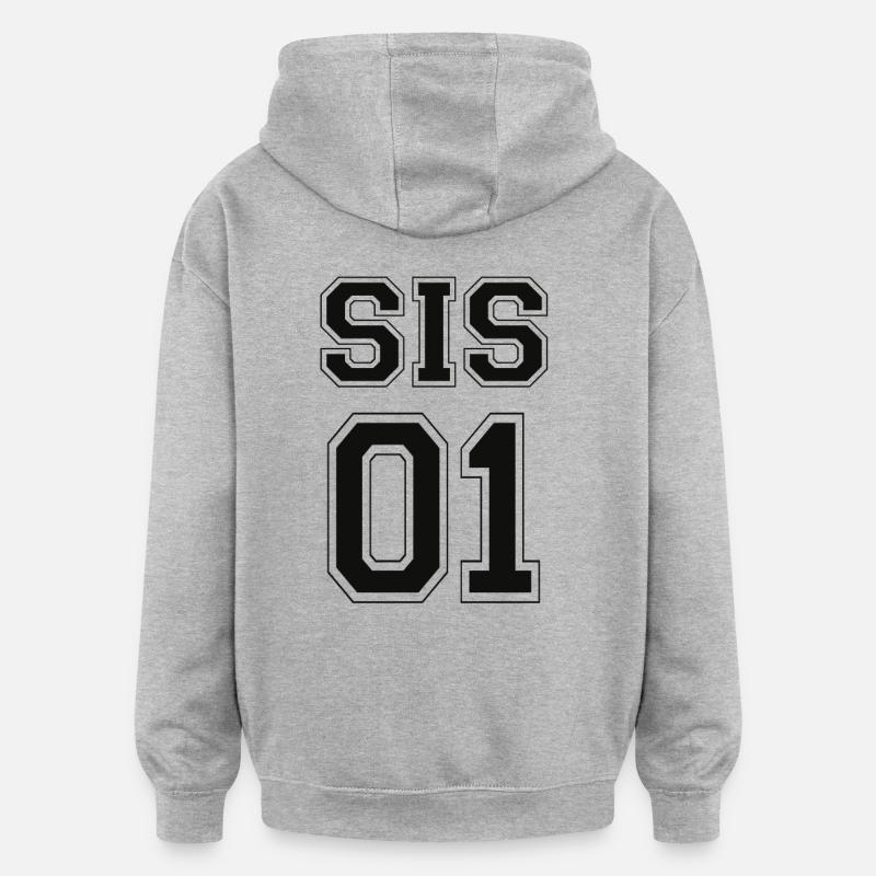 SIS 01 - Black Edition - Sweat à capuche oversize unisexe - gris chiné