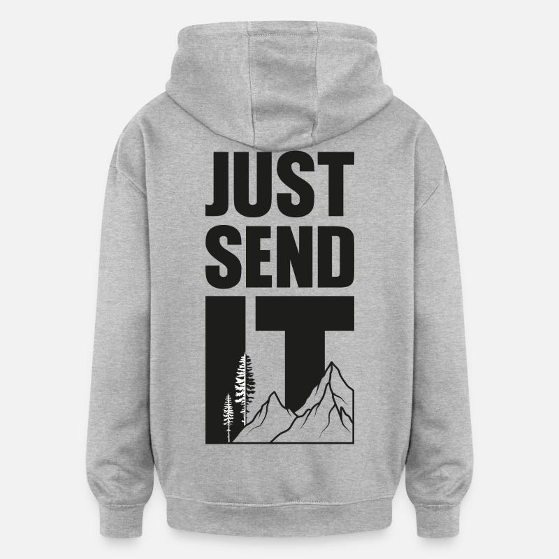 Il suffit de l’envoyer - Noir - Sweat à capuche oversize unisexe - gris chiné