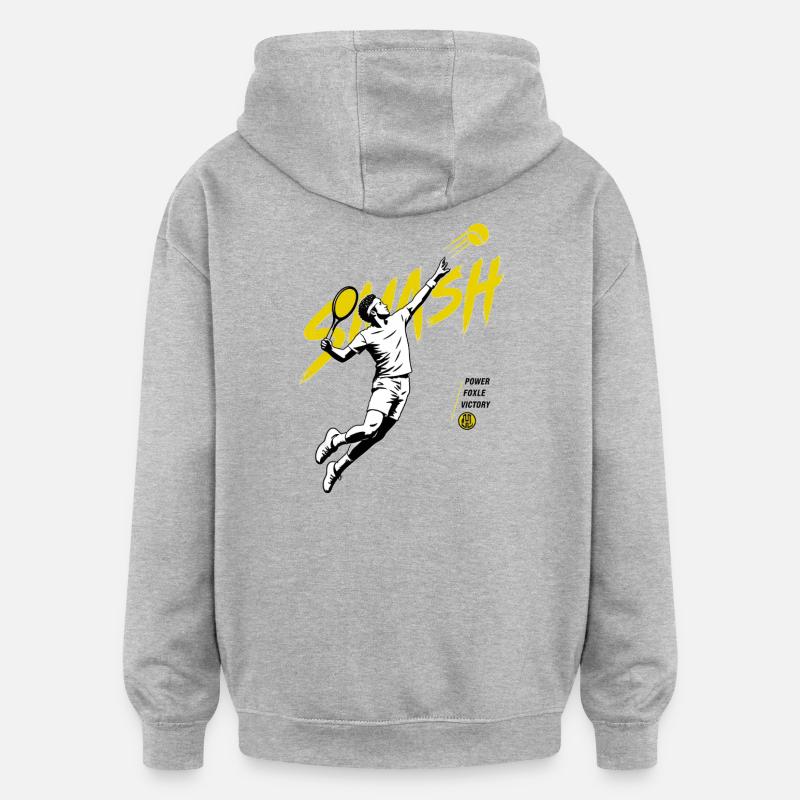 Saut de tennis - Sweat à capuche oversize unisexe - gris chiné