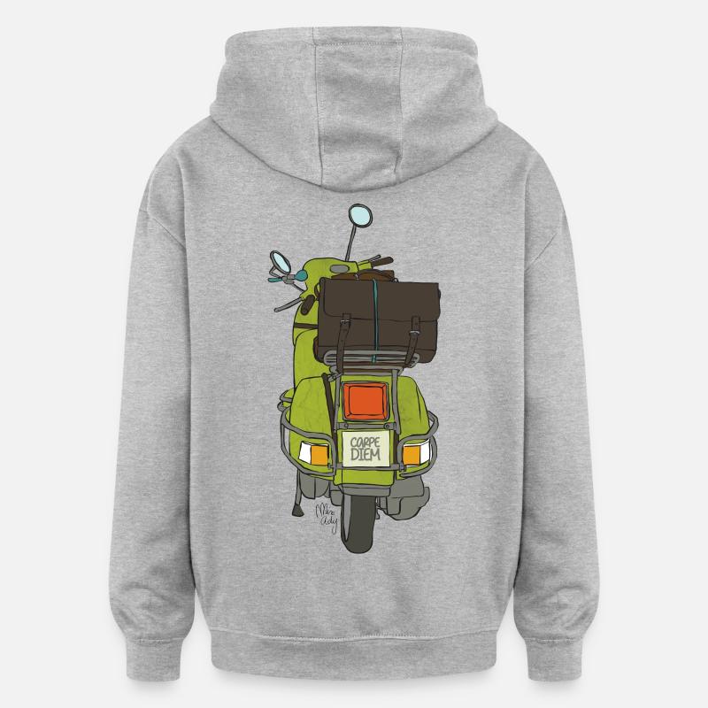 2 roues - Sweat à capuche oversize unisexe - gris chiné