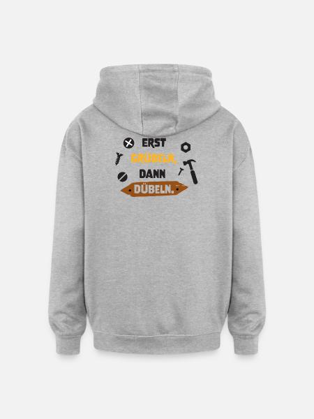 gruebeln_duebeln - Oversized Unisex Hoodie - Grau meliert