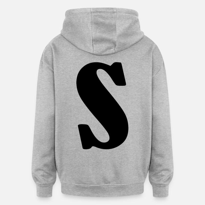 S - Sweat à capuche oversize unisexe - gris chiné