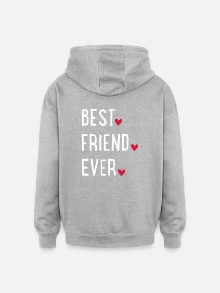 Bester Freund - Oversized Unisex Hoodie - Grau meliert