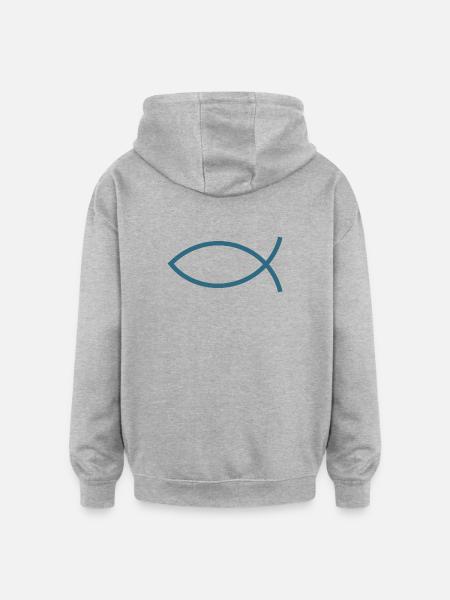 Jesus fish Ichthys fish fish - Oversized Unisex Hoodie - heather grey