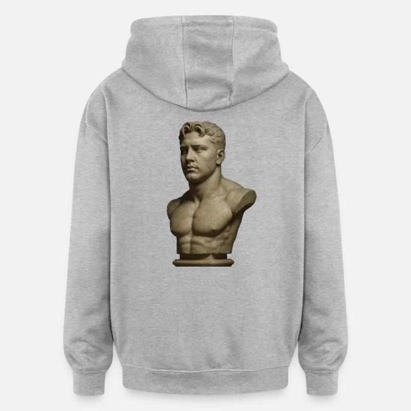 Statue - Sweat à capuche oversize unisexe - gris chiné