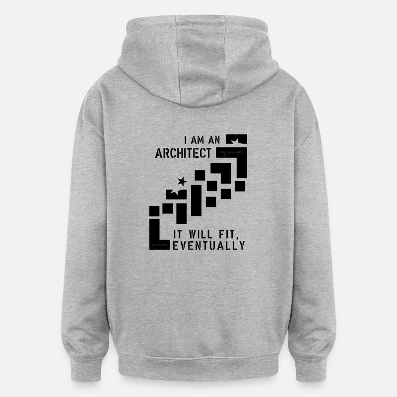 Architecte - Sweat à capuche oversize unisexe - gris chiné