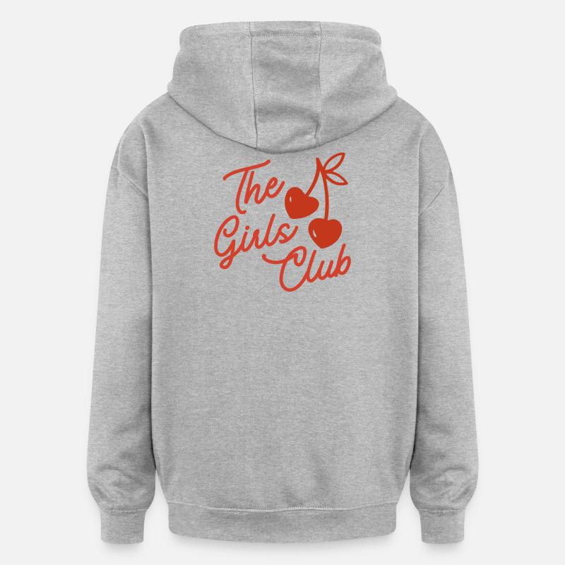 Das Mädchenclub-Kirsch-Skript - Oversized Unisex Hoodie - Grau meliert