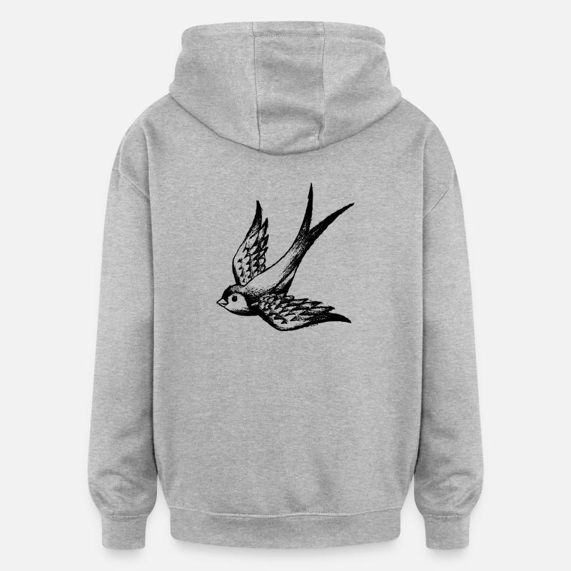 avaler hirondelle aile d'oiseau d'été - Sweat à capuche oversize unisexe - gris chiné