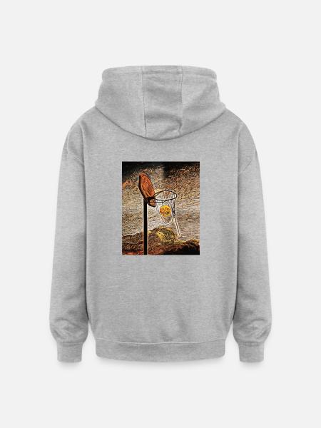 Moonlight Basketball - Oversized Unisex Hoodie - heather grey