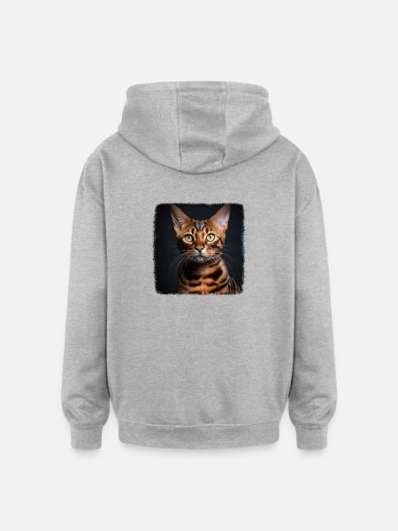 Bengal Cat Bengalkatze - Oversized Unisex Hoodie - heather grey
