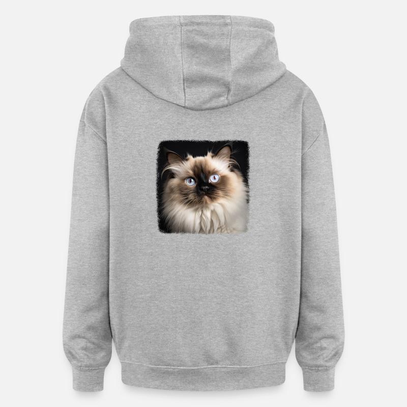 Himalayan Cat Colourpoint Katze - Oversized Unisex Hoodie - heather grey