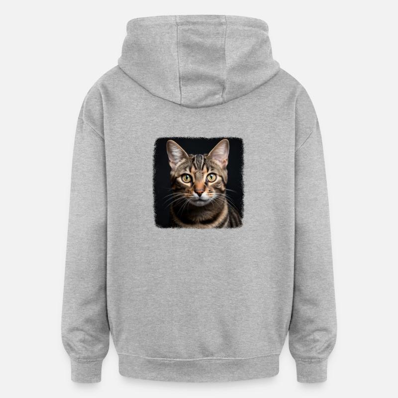 Tabby Kätzchen Tabby Katze - Oversized Unisex Hoodie - Grau meliert