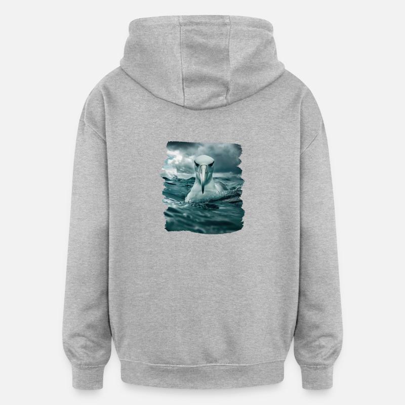 Albatross Albatrosse Albatros - Sweat à capuche oversize unisexe - gris chiné