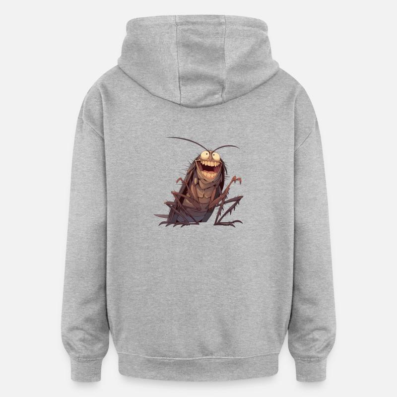 cafard, cafards, cafards - Sweat à capuche oversize unisexe - gris chiné